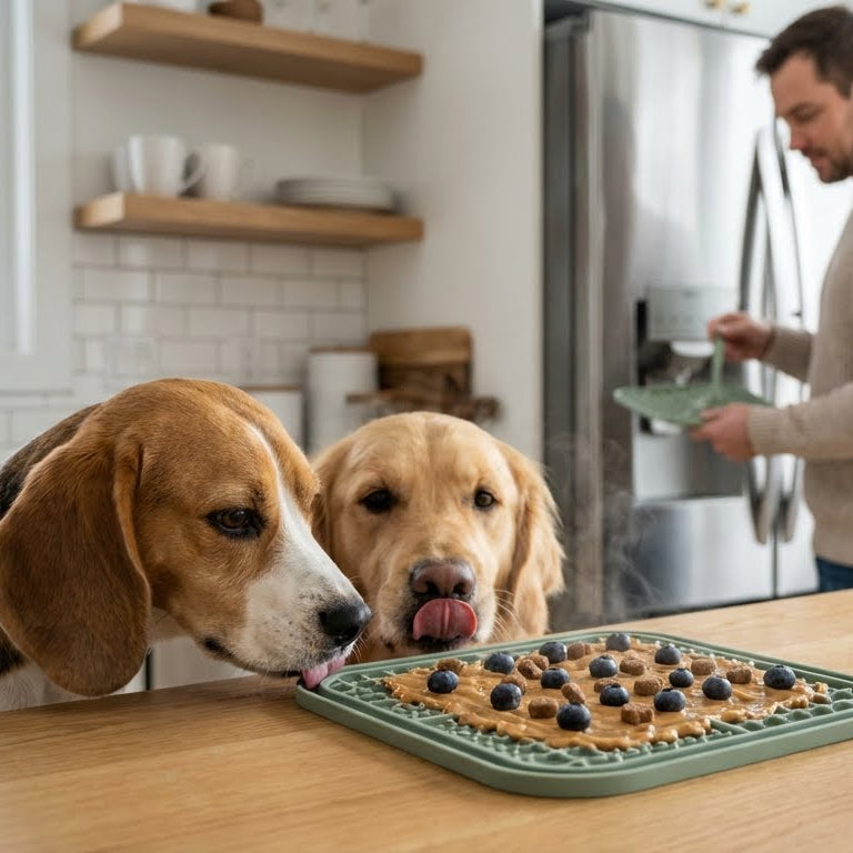 Tapis à lécher en silicone pour chien – Anti-stress & alimentation lente