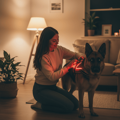 Harnais lumineux pour chien - Réglable, rechargeable et sans traction - TribupetsMVertHarnais lumineux pour chien - Réglable, rechargeable et sans traction
