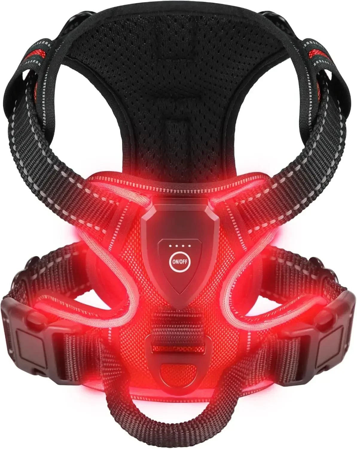 Harnais lumineux pour chien - Réglable, rechargeable et sans traction - TribupetsLRougeCNHarnais lumineux pour chien - Réglable, rechargeable et sans traction
