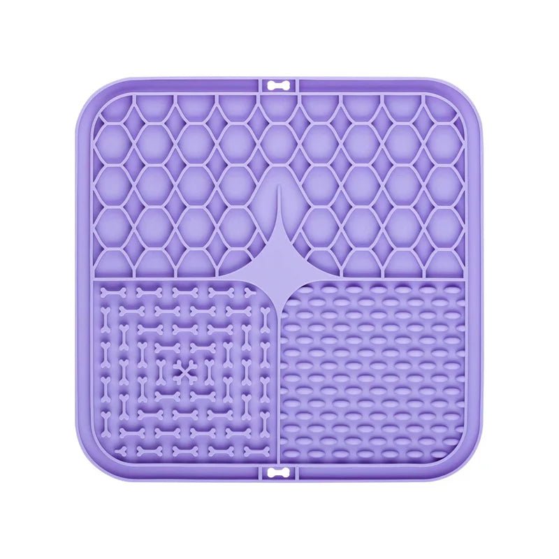 Pet Lick Silicone Mat for Dogs Pet Slow Food Plate Dog Bathing Distraction Silicone Dog Sucker Food Training Dog Feeder Supplies - TribupetsVioletPet Lick Silicone Mat for Dogs Pet Slow Food Plate Dog Bathing Distraction Silicone Dog Sucker Food Training Dog Feeder Supplies