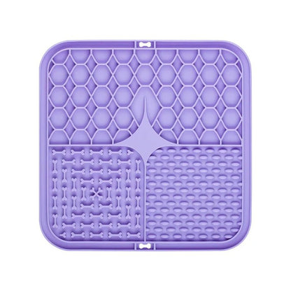 Pet Lick Silicone Mat for Dogs Pet Slow Food Plate Dog Bathing Distraction Silicone Dog Sucker Food Training Dog Feeder Supplies - TribupetsVioletPet Lick Silicone Mat for Dogs Pet Slow Food Plate Dog Bathing Distraction Silicone Dog Sucker Food Training Dog Feeder Supplies