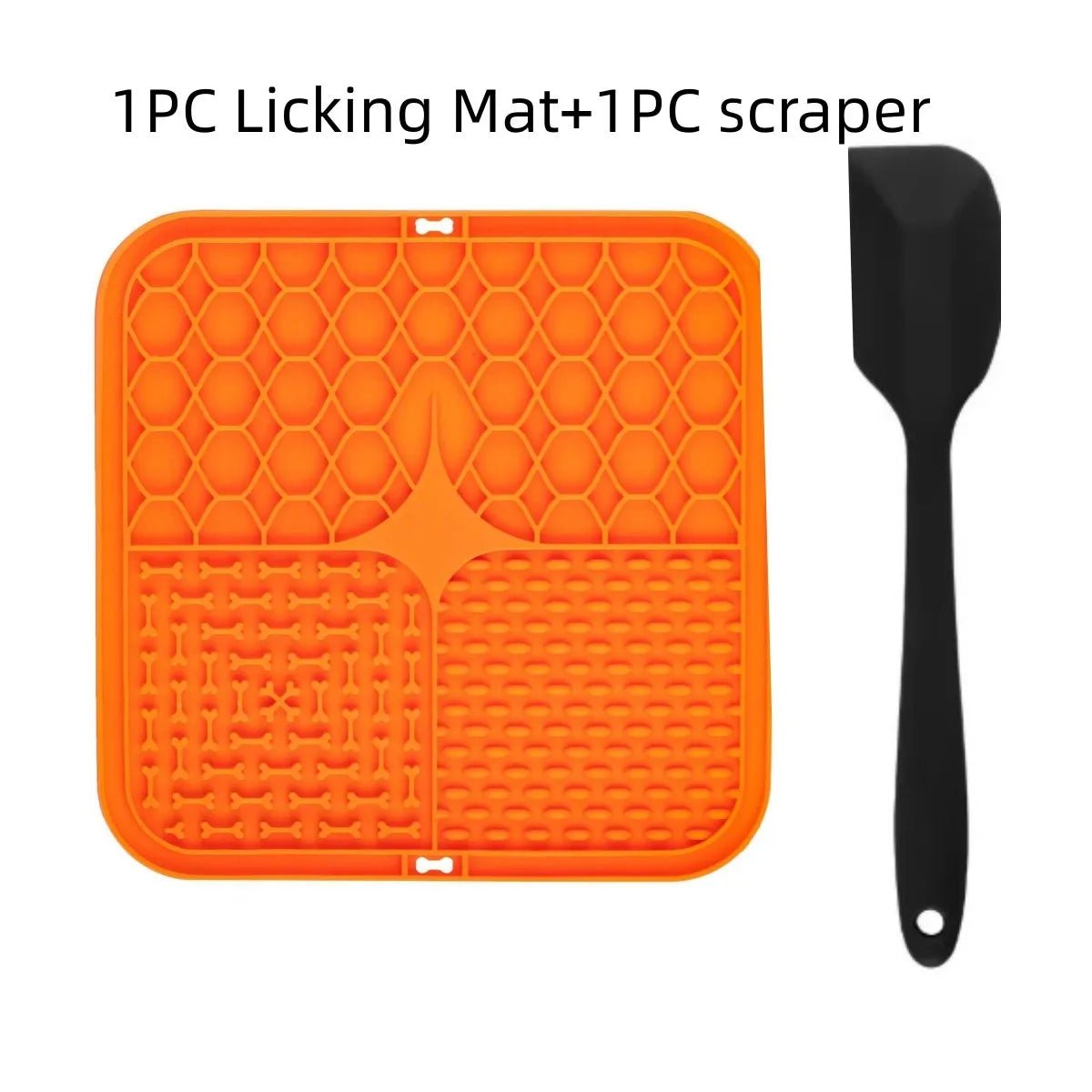 Pet Lick Silicone Mat for Dogs Pet Slow Food Plate Dog Bathing Distraction Silicone Dog Sucker Food Training Dog Feeder Supplies - TribupetsOrange Avec SpatulePet Lick Silicone Mat for Dogs Pet Slow Food Plate Dog Bathing Distraction Silicone Dog Sucker Food Training Dog Feeder Supplies