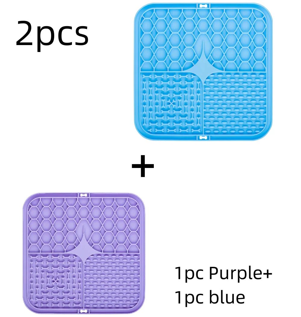 Pet Lick Silicone Mat for Dogs Pet Slow Food Plate Dog Bathing Distraction Silicone Dog Sucker Food Training Dog Feeder Supplies - TribupetsViolet & GrisPet Lick Silicone Mat for Dogs Pet Slow Food Plate Dog Bathing Distraction Silicone Dog Sucker Food Training Dog Feeder Supplies