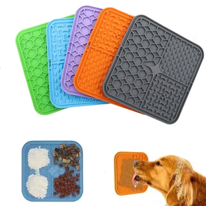 Pet Lick Silicone Mat for Dogs Pet Slow Food Plate Dog Bathing Distraction Silicone Dog Sucker Food Training Dog Feeder Supplies - TribupetsGrisPet Lick Silicone Mat for Dogs Pet Slow Food Plate Dog Bathing Distraction Silicone Dog Sucker Food Training Dog Feeder Supplies