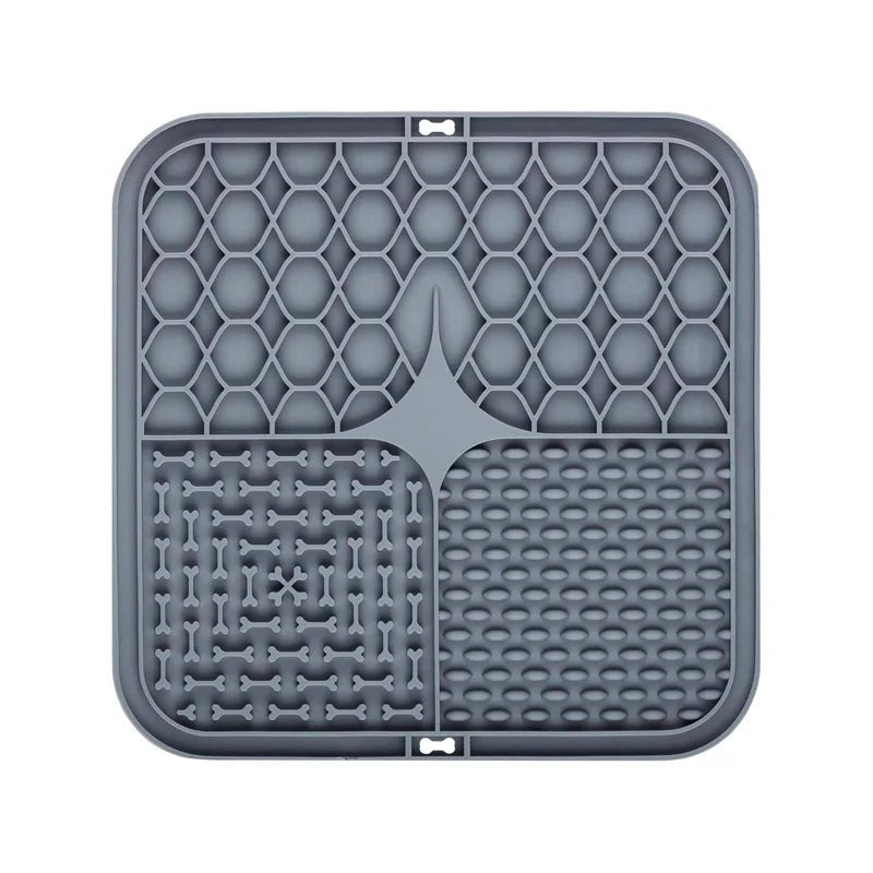 Pet Lick Silicone Mat for Dogs Pet Slow Food Plate Dog Bathing Distraction Silicone Dog Sucker Food Training Dog Feeder Supplies - TribupetsGrisPet Lick Silicone Mat for Dogs Pet Slow Food Plate Dog Bathing Distraction Silicone Dog Sucker Food Training Dog Feeder Supplies
