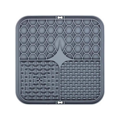 Pet Lick Silicone Mat for Dogs Pet Slow Food Plate Dog Bathing Distraction Silicone Dog Sucker Food Training Dog Feeder Supplies - TribupetsGrisPet Lick Silicone Mat for Dogs Pet Slow Food Plate Dog Bathing Distraction Silicone Dog Sucker Food Training Dog Feeder Supplies