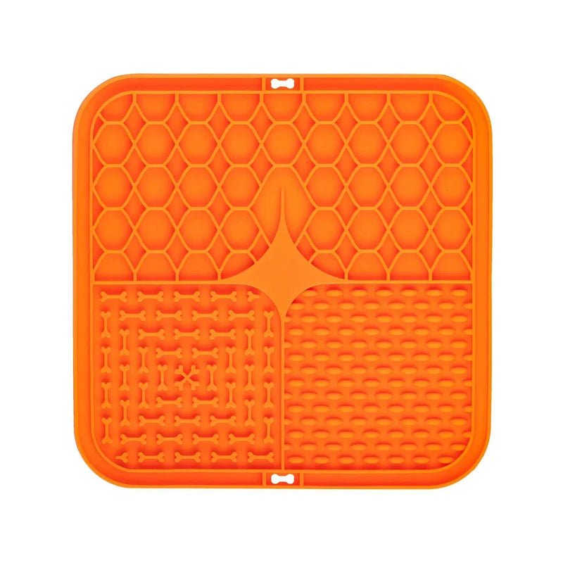 Pet Lick Silicone Mat for Dogs Pet Slow Food Plate Dog Bathing Distraction Silicone Dog Sucker Food Training Dog Feeder Supplies - TribupetsOrangePet Lick Silicone Mat for Dogs Pet Slow Food Plate Dog Bathing Distraction Silicone Dog Sucker Food Training Dog Feeder Supplies