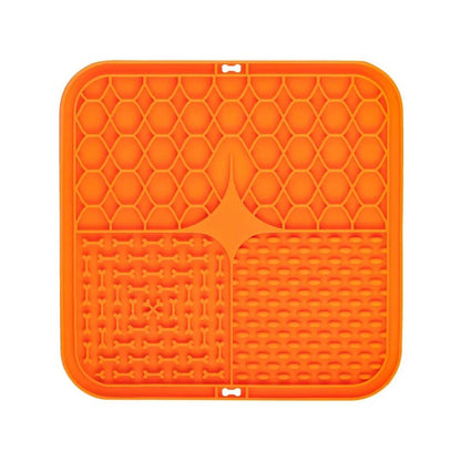 Pet Lick Silicone Mat for Dogs Pet Slow Food Plate Dog Bathing Distraction Silicone Dog Sucker Food Training Dog Feeder Supplies - TribupetsOrangePet Lick Silicone Mat for Dogs Pet Slow Food Plate Dog Bathing Distraction Silicone Dog Sucker Food Training Dog Feeder Supplies