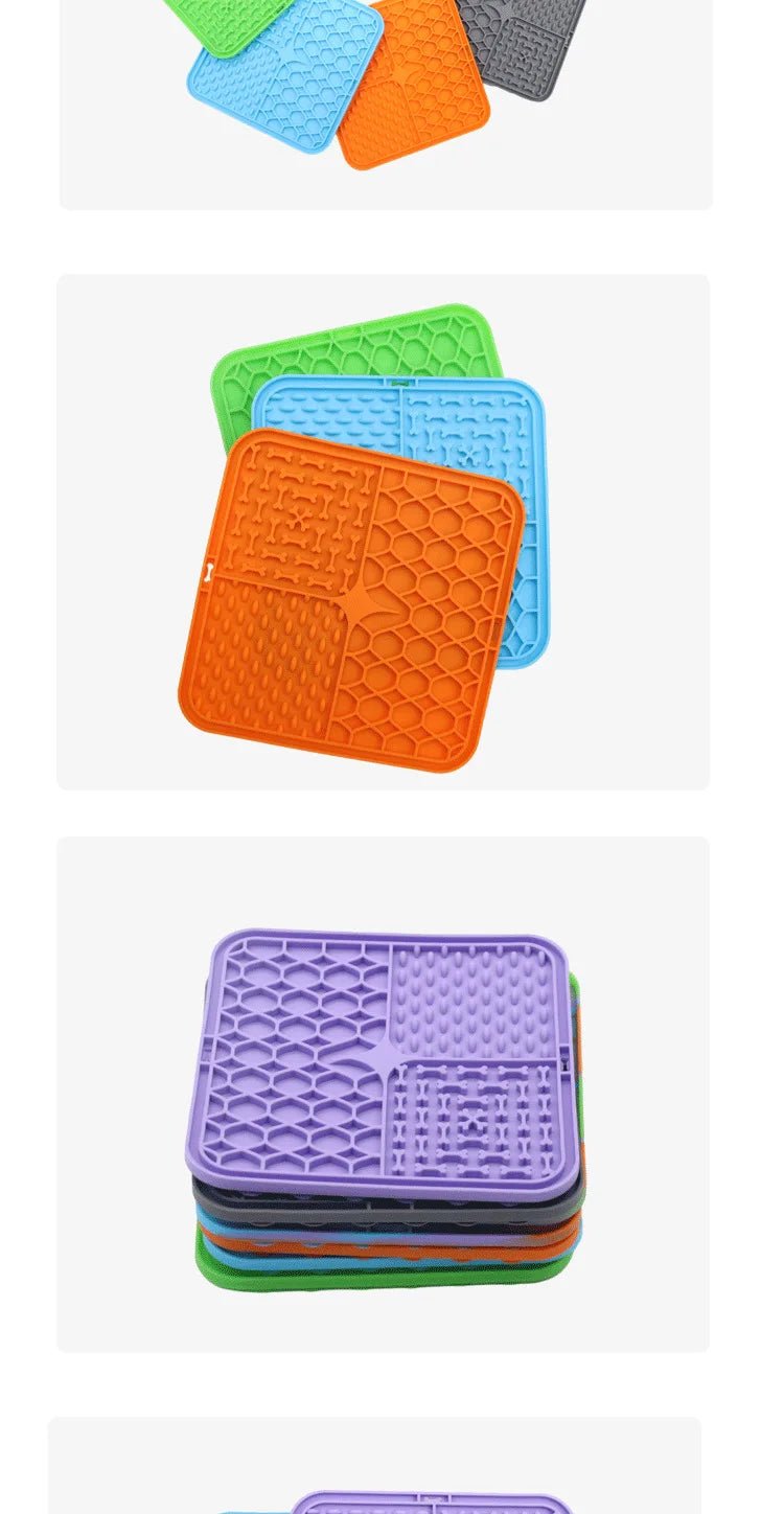 Pet Lick Silicone Mat for Dogs Pet Slow Food Plate Dog Bathing Distraction Silicone Dog Sucker Food Training Dog Feeder Supplies - TribupetsGrisPet Lick Silicone Mat for Dogs Pet Slow Food Plate Dog Bathing Distraction Silicone Dog Sucker Food Training Dog Feeder Supplies